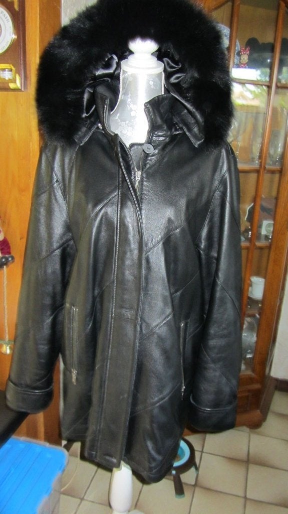 Veste OAKWOOD en cuir, Ophalen, Zwart