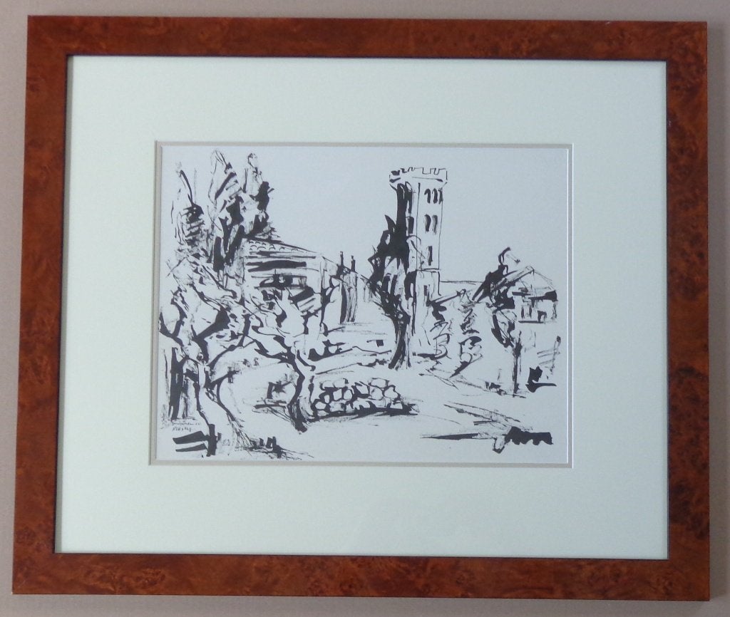 JAN VAERTEN / FIESOLE / ORIGINEEL WERK / 57x67cm / KADER, Antiquités & Art, Art | Dessins & Photographie, Enlèvement ou Envoi