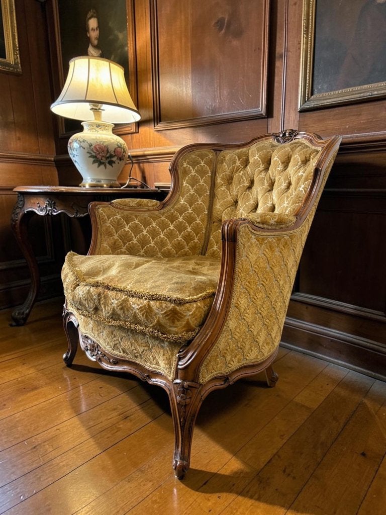 vintage goudgele barok fauteuil / éénzit / zetel, Ophalen