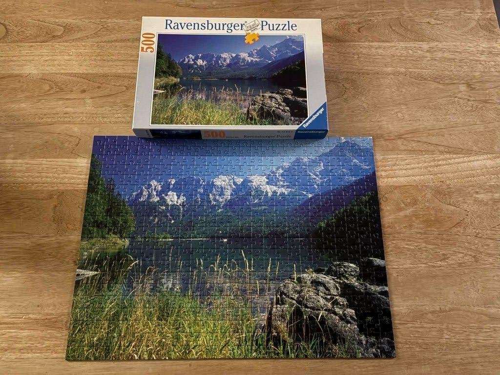 Ravensburger: Puzzel "Eibsee - Oberbayern" (500 stukken), Ophalen of Verzenden, 500 t/m 1500 stukjes, Gebruikt, Legpuzzel