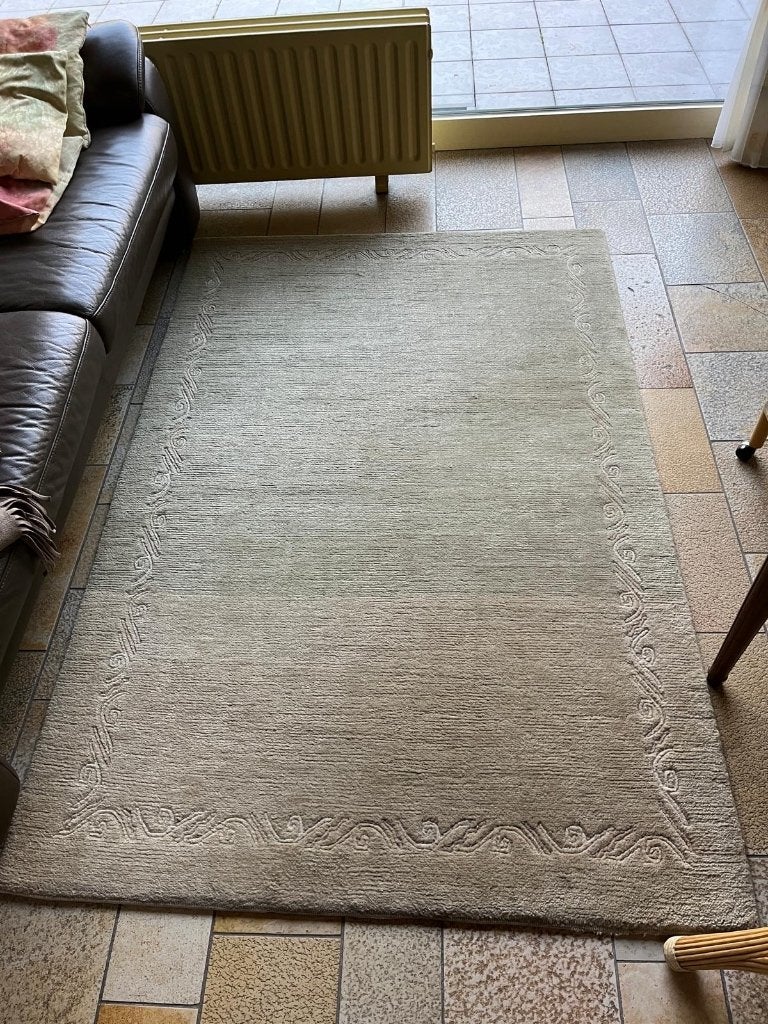 Tapis népalais, Enlèvement, Utilisé, Classique, Gris