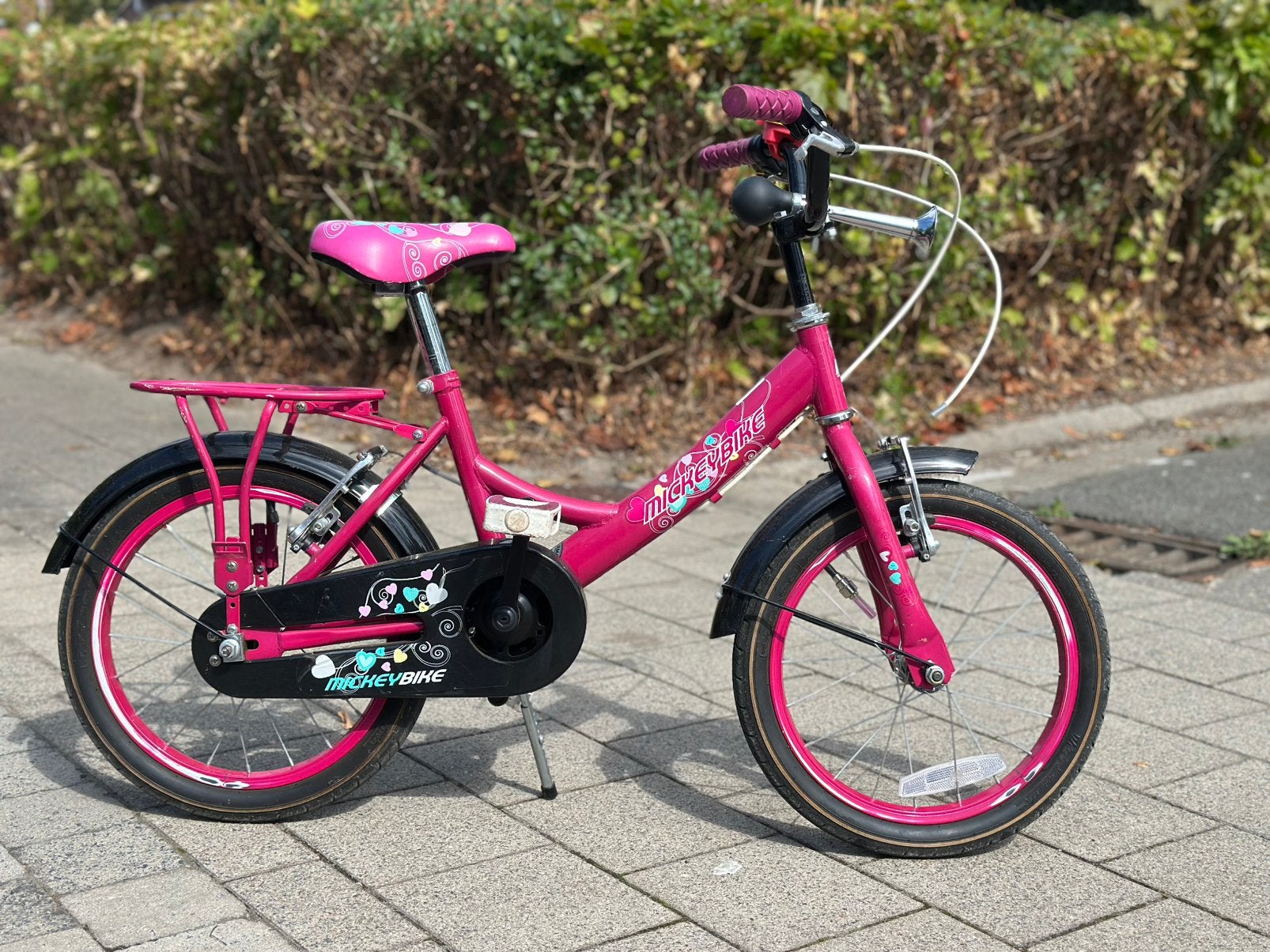 Vélo rose pour enfants 16 pouces pour filles, Vélos & Vélomoteurs, Enlèvement, Comme neuf, Frein sur jante, 16 à 20 pouces