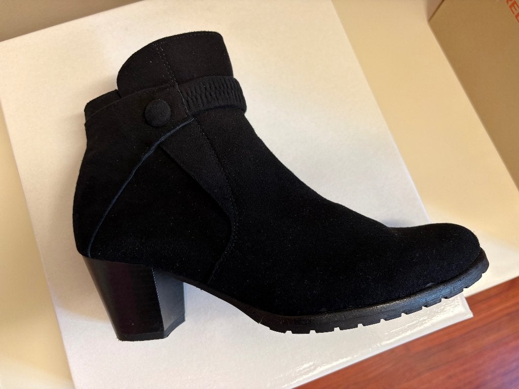 Enkellaarsjes in suède, Vêtements | Femmes, Mitica, Comme neuf, Boots et Botinnes, Noir