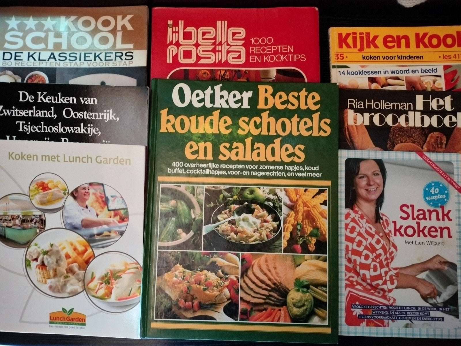 Pakket 1: oudere kookboeken: oa Het broodboek;  Oetker koude, Boeken, Ophalen of Verzenden
