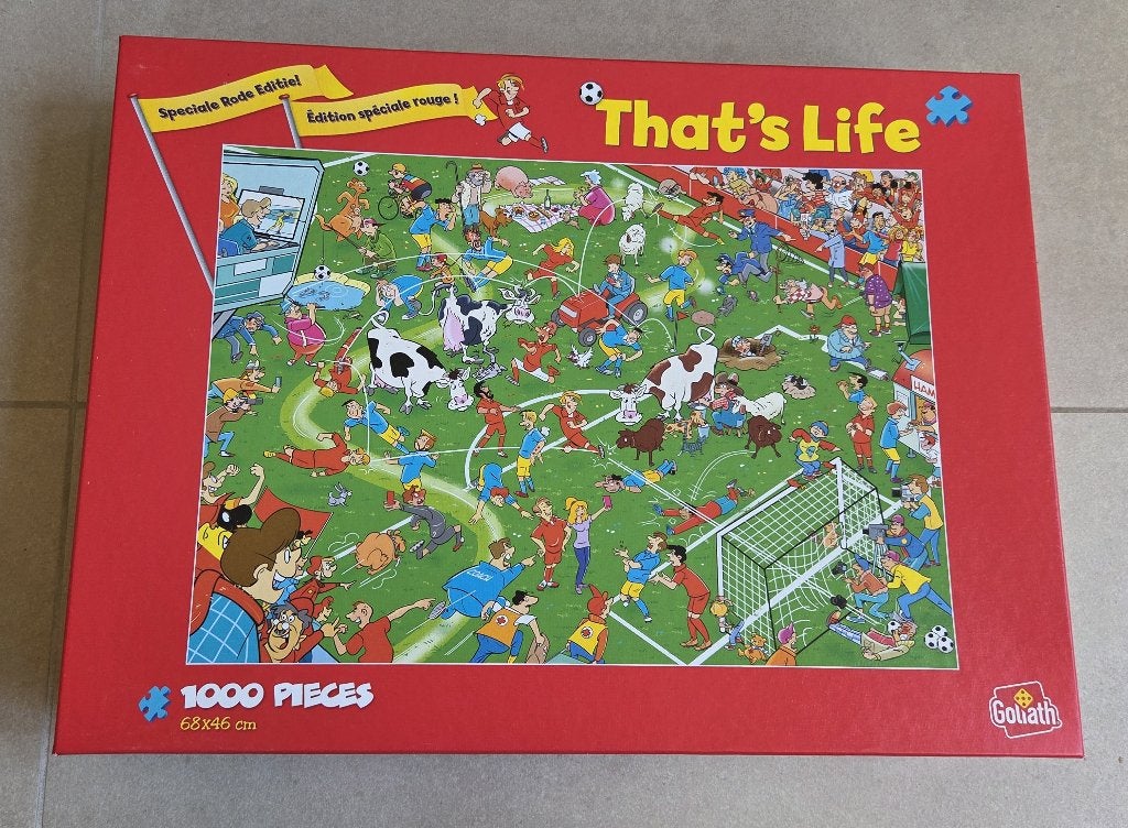 Puzzel That’s life voetbal rode editie 1000, Ophalen of Verzenden, 500 t/m 1500 stukjes, Gebruikt, Legpuzzel