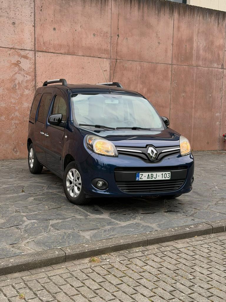 Renault Kangoo - Benzine - Handgeschakeld - 1 jaar garantie, Auto's, Voorwielaandrijving, Stof, Blauw, Bedrijf