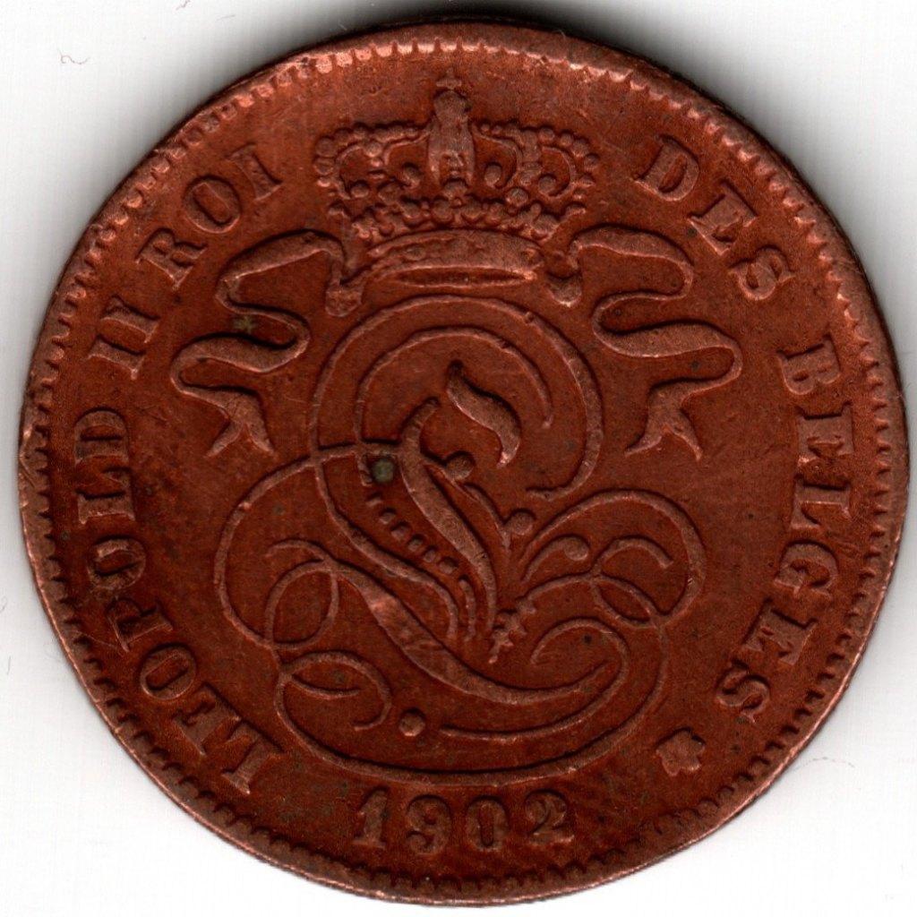 Belgique : 2 centimes 1902 FR Morin 213 Ref 16464, Enlèvement ou Envoi, Bronze, Monnaie en vrac