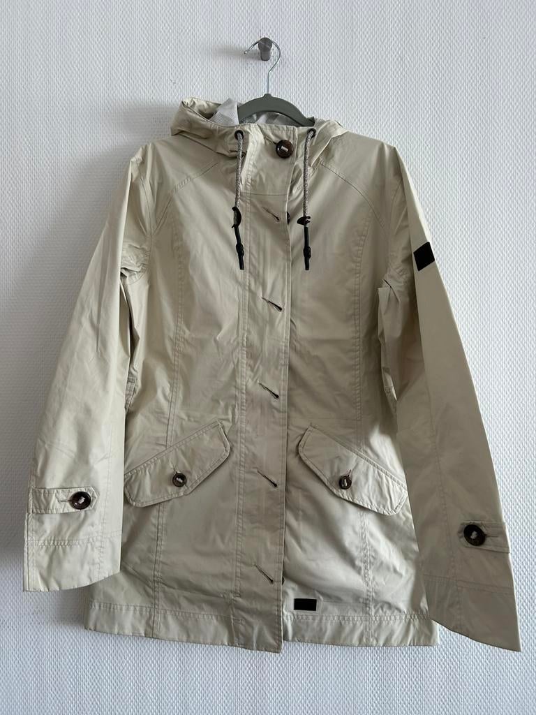 Ecru regenjas Jack Wolfskin maat S, Ophalen of Verzenden, Gedragen, Maat 36 (S), Beige