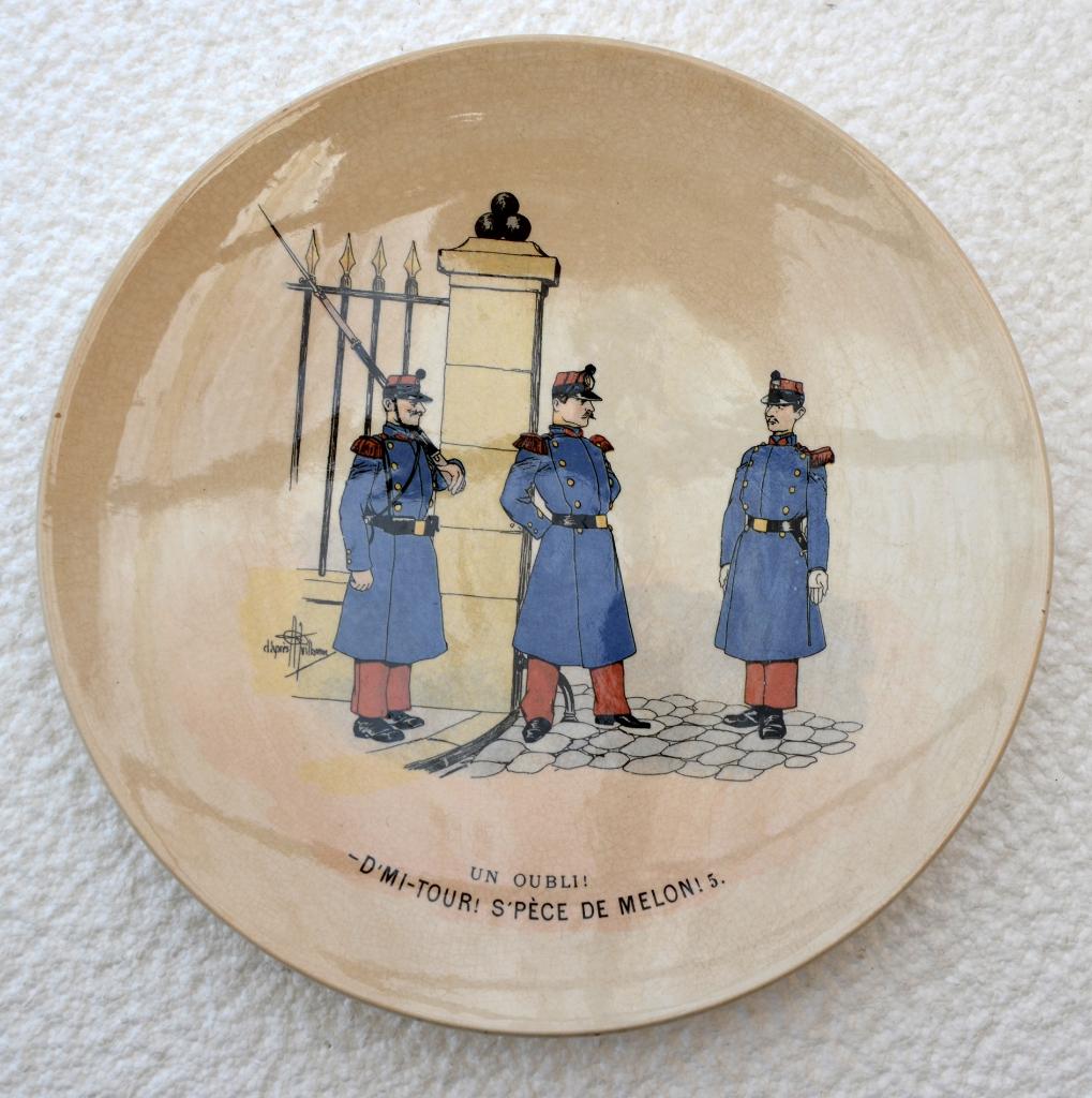 Souvenir bord 14-18 Frans, WOI humor. D'MI-TOUR, Zg, Verzamelen, Ophalen of Verzenden, Landmacht, Kunstobject