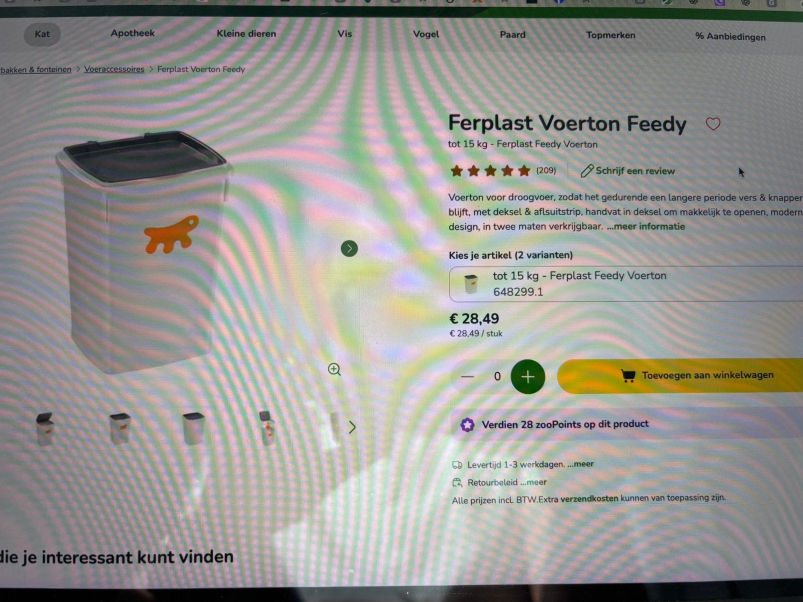 Voerton voor (honden)voer, Ophalen, Gebruikt