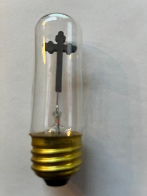 Gloeilamp met kruis, devotielamp E27, Antiek en Kunst, Ophalen