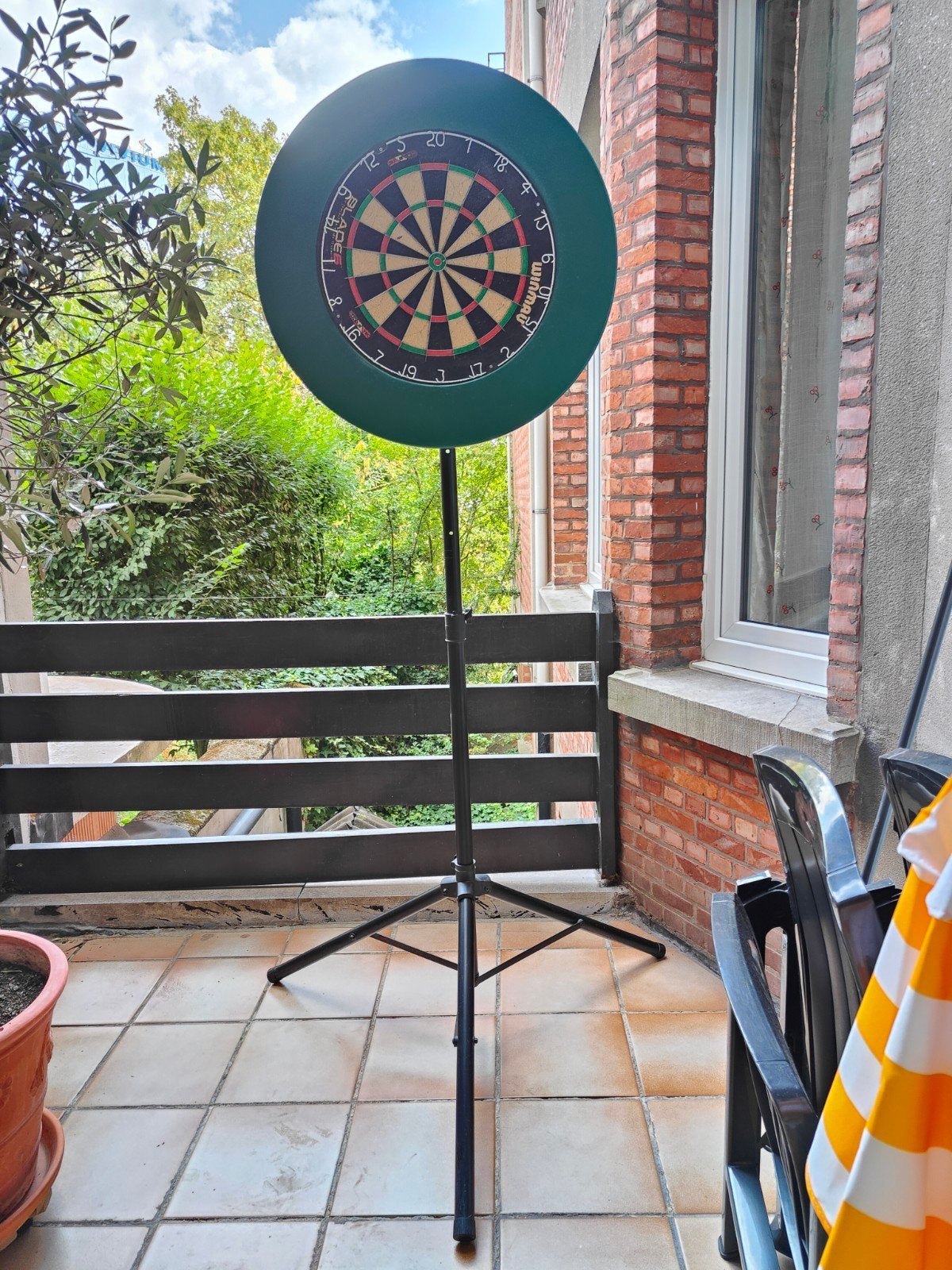 Dardboard op voet, Ophalen, Gebruikt, Dartbord
