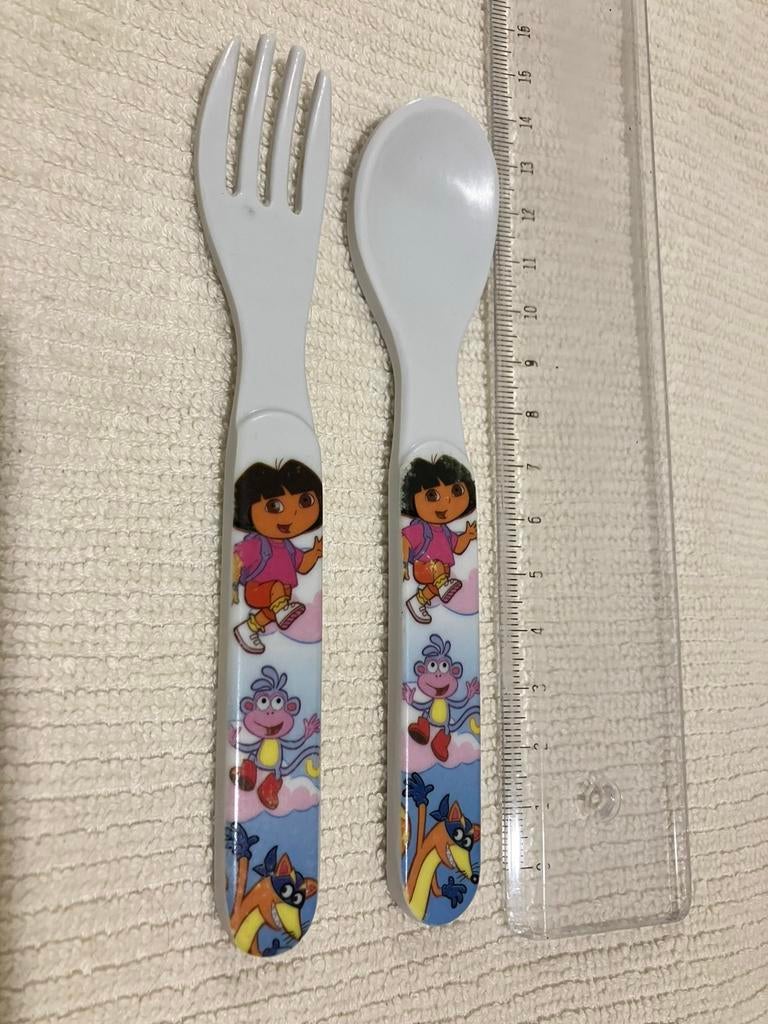 Dora / bestek lepel vork / explorer ontdekker / Disney, Ophalen of Verzenden, Zo goed als nieuw, Disney