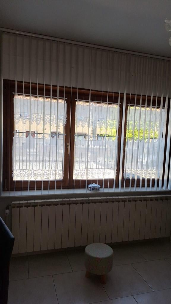 store blanc en alu, Huis en Inrichting, Stoffering | Gordijnen en Lamellen, Ophalen, Gebruikt, Wit