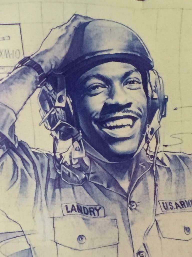 Affiche Best Defense, Eddie Murphy 1984 zie beschrijving, Ophalen of Verzenden, A1 t/m A3, Film en Tv, Rechthoekig Staand