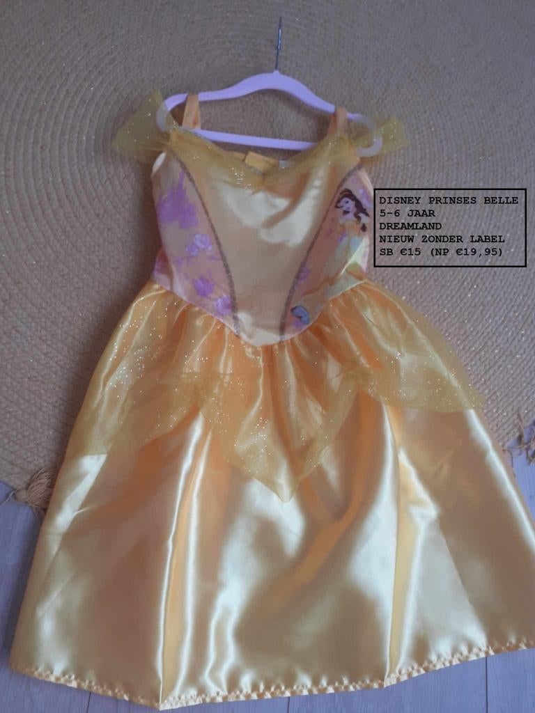 Verkleedjurk prinses Belle/Dreamland (nieuw), Kinderen en Baby's, Carnavalskleding en Verkleedspullen, Ophalen of Verzenden, Zo goed als nieuw