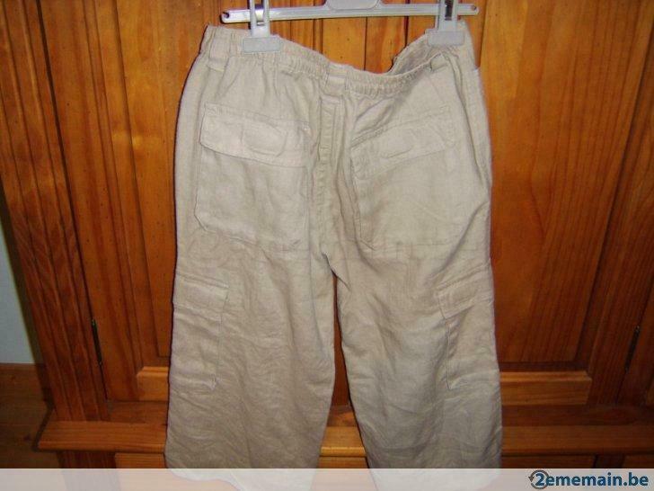bermuda lin taille 152 neuf beige, Neuf, Garçon