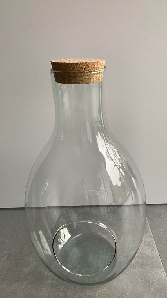 Planten terrarium pot - glazen pot - kurk, Overige materialen, Rond, Binnen, Zo goed als nieuw
