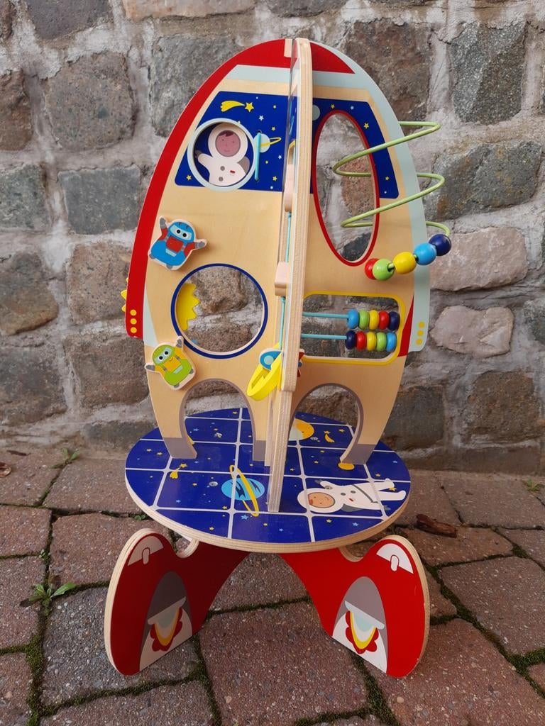 Houten activiteiten raket, Ophalen, Zo goed als nieuw, Puzzelen