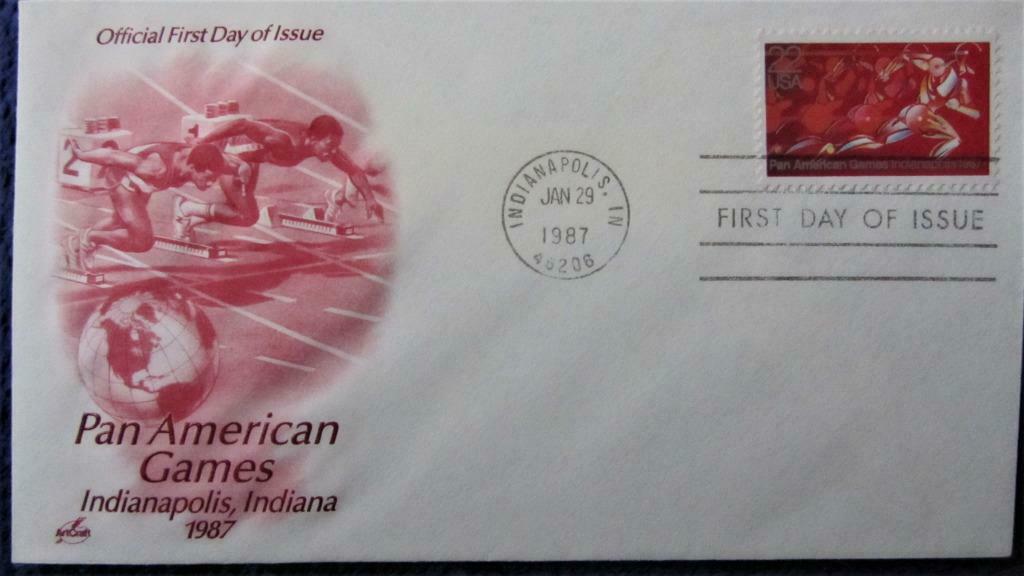 FIRST DAY COVER- U.S.A. PAN AMERICAN GAMES -INDIANA., Ophalen of Verzenden, Gestempeld, Sport
