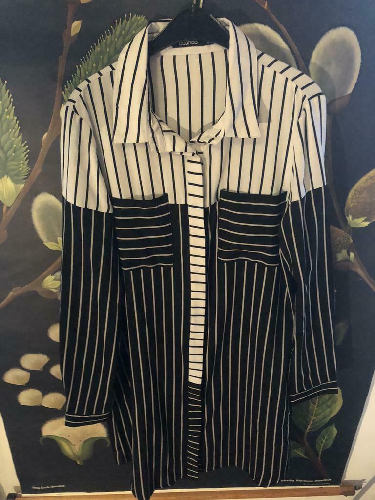 Hemdsjurk met streepjes, Enlèvement ou Envoi, Autres couleurs, Au-dessus du genou, Taille 42/44 (L)
