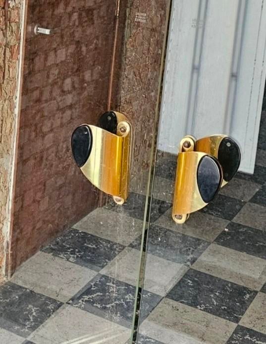 Retro vintage greep voor dubbele deur goud/zwart - set v 4st, Antiek en Kunst, Ophalen