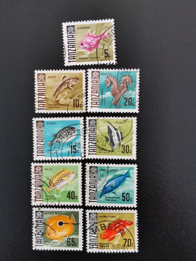 Tanzanie 1967 - série de poissons - petite taille, Timbres & Monnaies, Timbres | Afrique, Enlèvement ou Envoi, Tanzanie, Affranchi