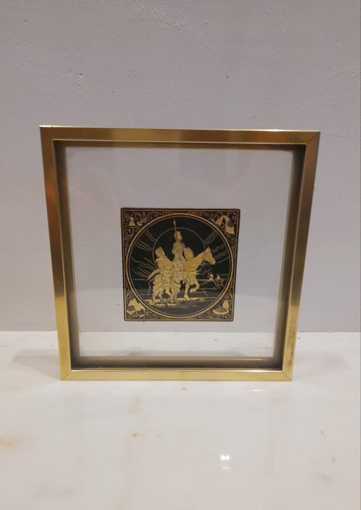 Vintage Damascene Toledo Spain Goud Don Quixote Sancho Panza, Antiek en Kunst, Ophalen of Verzenden