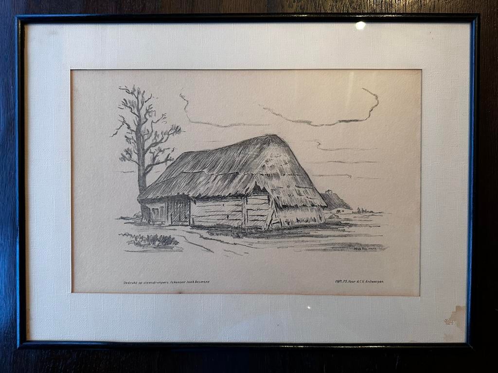 Lithografie – Jaak Bosmans – 1971 – 75 jaar ACV Antwerpen, Antiek en Kunst, Ophalen