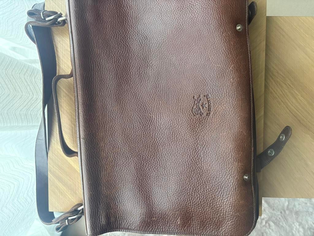 Herenaktentas, Handtassen en Accessoires, Koffers, Ophalen of Verzenden, Zo goed als nieuw, Leer, 35 tot 45 cm