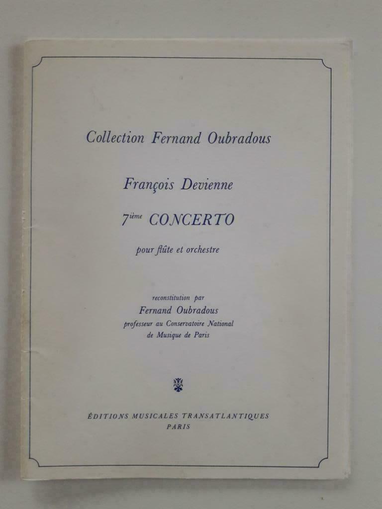 Partition de musique. François Devienne: Concerto No.7, Livres, Enlèvement ou Envoi, Utilisé