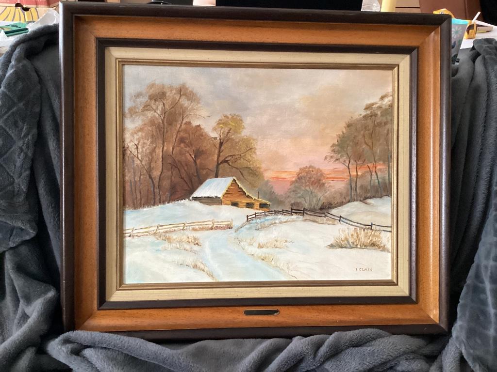 Schilderij landschap van Frans Claes, Enlèvement ou Envoi