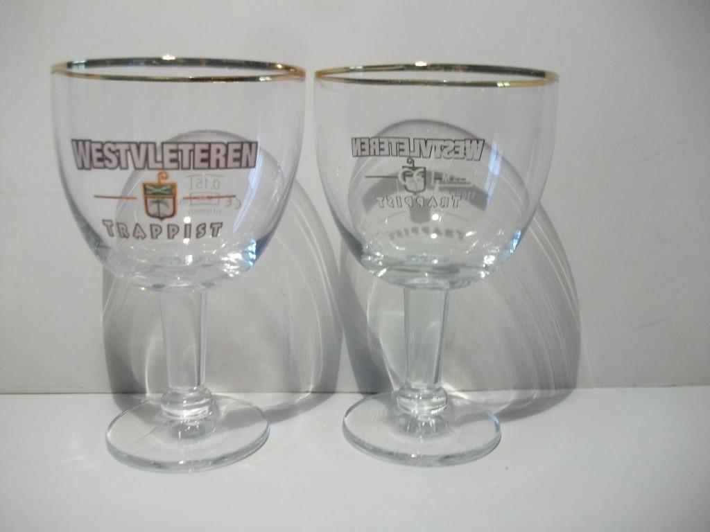 2 verres Westvleteren Trappist 15 cl, Enlèvement, Comme neuf, Verre à bière