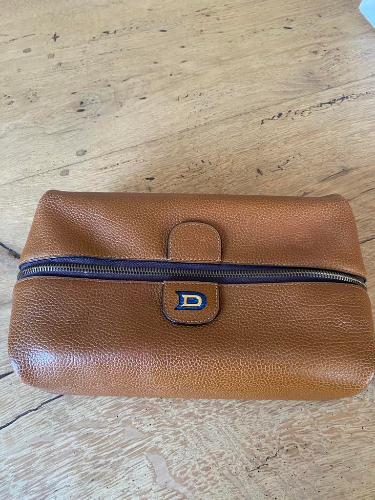 Toilet tas Delvaux, Handtassen en Accessoires, Ophalen of Verzenden, Gebruikt, Bruin, Dame