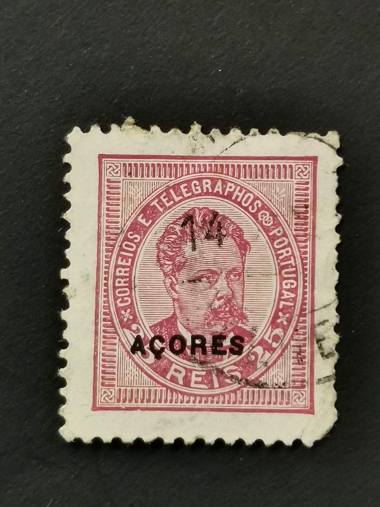 Azoren 1885 - Koning Luis I met opdruk "AçORES", Ophalen of Verzenden, Portugal, Gestempeld
