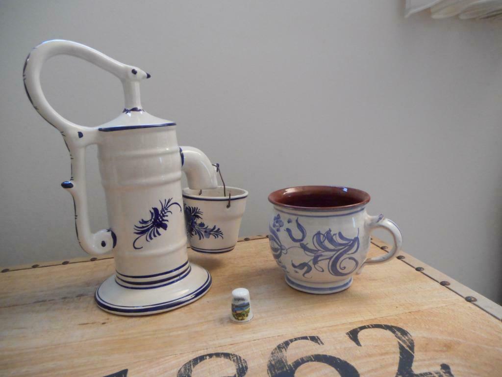 Fontaine à eau, mug et dé en porcelaine style vieux Luxembou, Enlèvement ou Envoi, Comme neuf