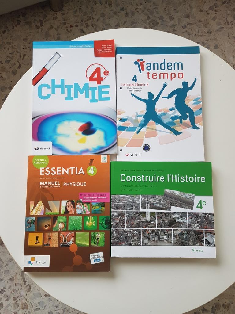 Livres 4e secondaire,  Chimie, Physique, Histoire, Neerlanda, Livres, Enlèvement, Comme neuf, Secondaire, Histoire