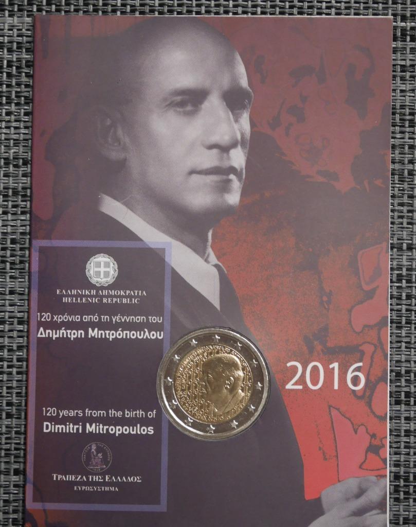 2 euro coincard Griekenland 2016 BU Dimitri Mitropoulos, Ophalen of Verzenden, Griekenland, 2 euro, Setje