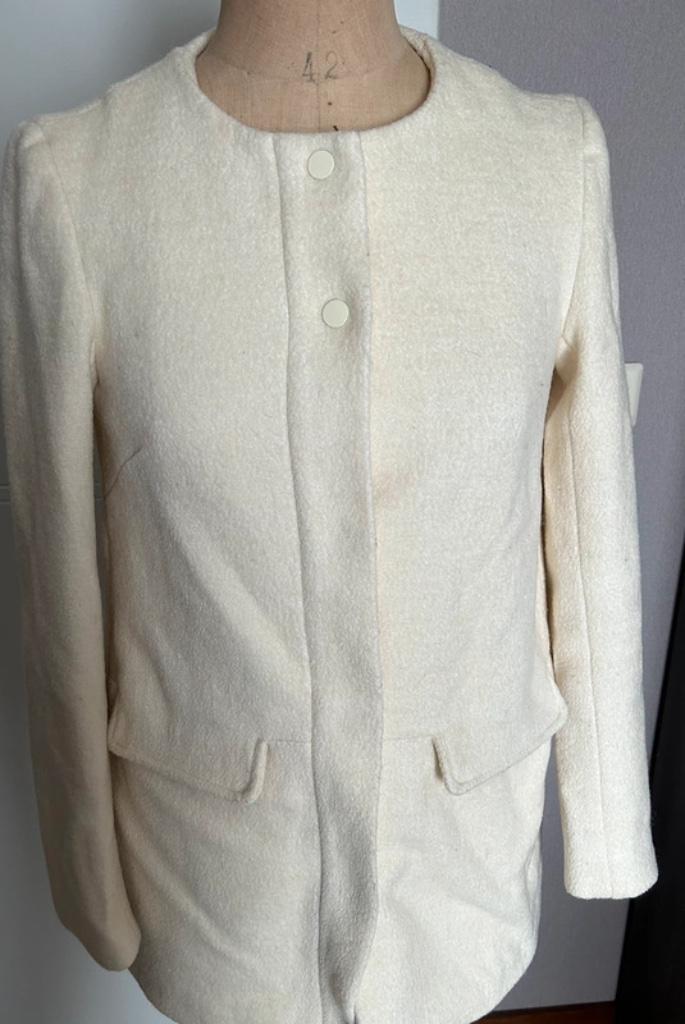 Witte mantel, Kleding | Dames, Jassen | Winter, Verzenden, Maat 34 (XS) of kleiner