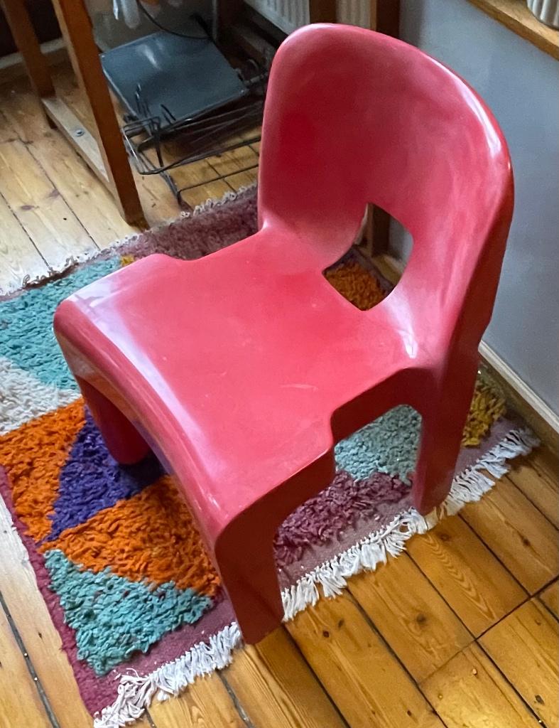 Chaise Kartell Joe Colombo, Rouge, Synthétique, Enlèvement, Utilisé