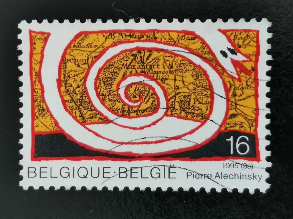 Belgie 1995 - kunst - Pierre Alechinsky, Postzegels en Munten, Ophalen of Verzenden, Gestempeld, Kunst
