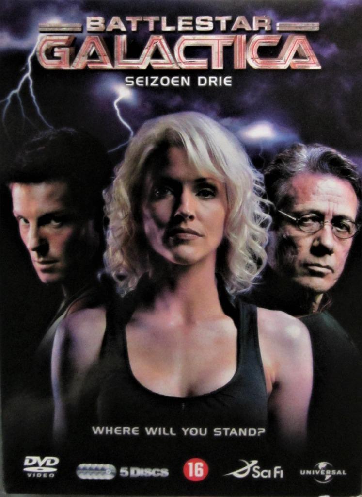 DVD BOX ACTIE- SF- BATTLESTAR GALACTICA (SEIZOEN 3), 5 SCHIJ, Ophalen of Verzenden, Zo goed als nieuw, Actiethriller