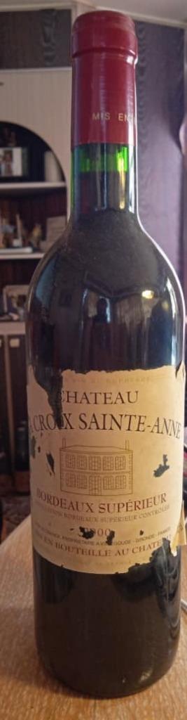 chateau la croix sainte anne bordeaux superieur 2000, Collections, Enlèvement ou Envoi