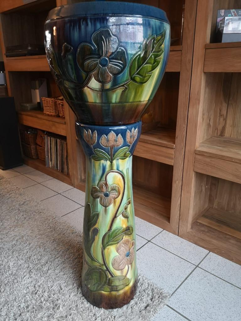 Cache-pot met voet uit 1945-1955, Antiek en Kunst, Ophalen