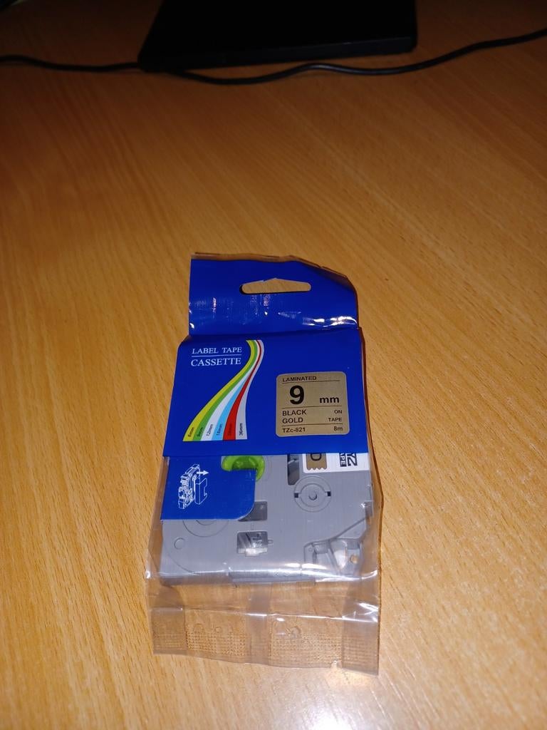 Cassette à ruban adhésif pour Brother p-touch 9 mm, noir sur, Enlèvement ou Envoi, Neuf