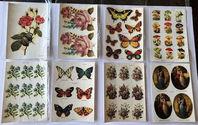 Lot de 10 planches de décalcomanie Vintage B, Enlèvement ou Envoi, Neuf, Image