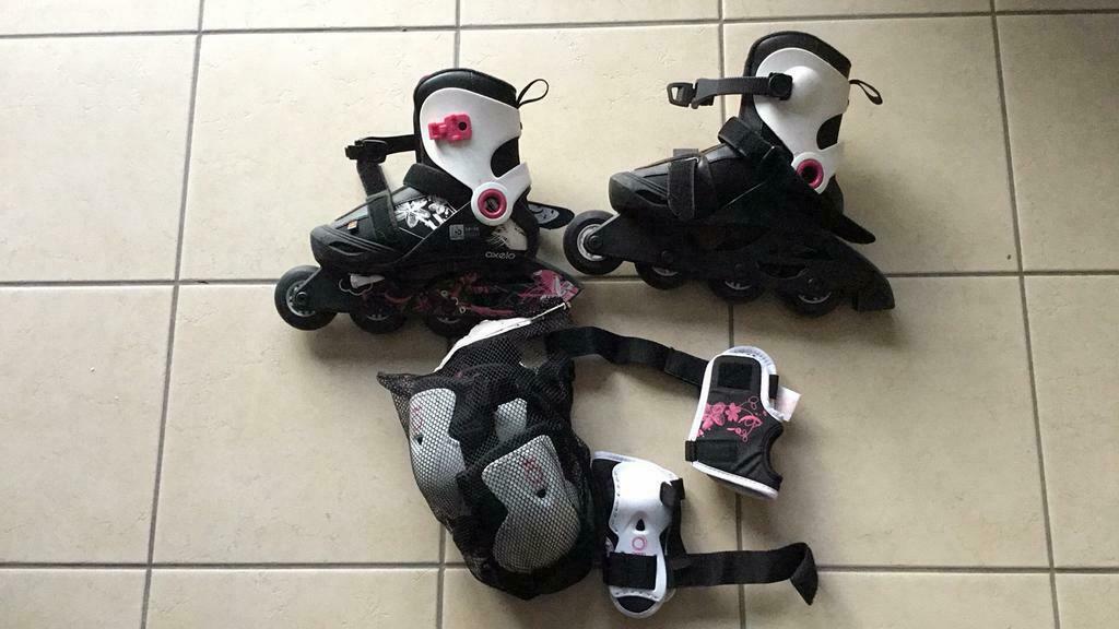 Rollers + kit de protection (34-36), Gebruikt, Inline skates 4 wielen, Overige merken