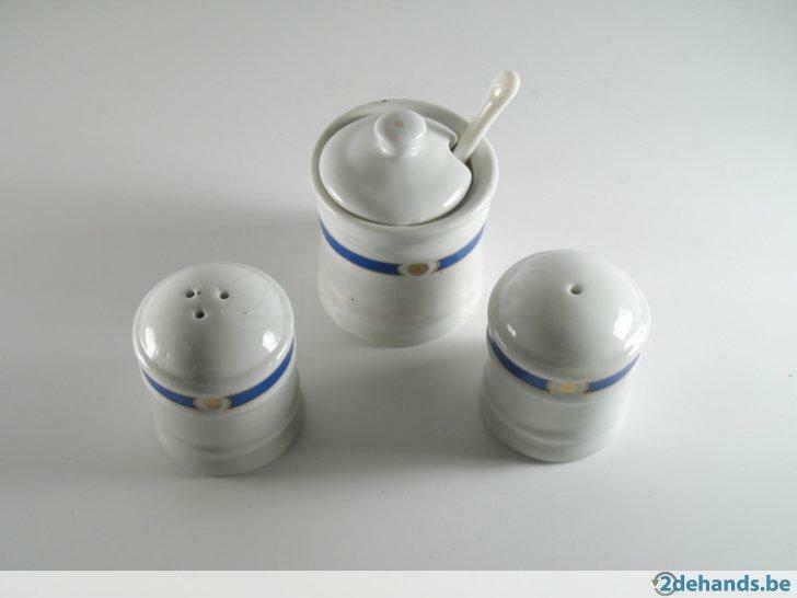 Set peper- en zoutvat met mosterdpotje en 2 andere, Ophalen of Verzenden, Nieuw