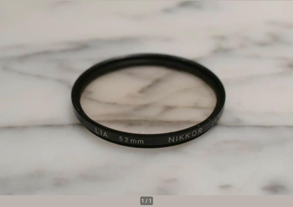 Filtre de lucarne Nikon Nikkor L1A 52 mm, TV, Hi-fi & Vidéo, Photo | Filtres, Autres marques, Enlèvement ou Envoi, 50 à 60 mm