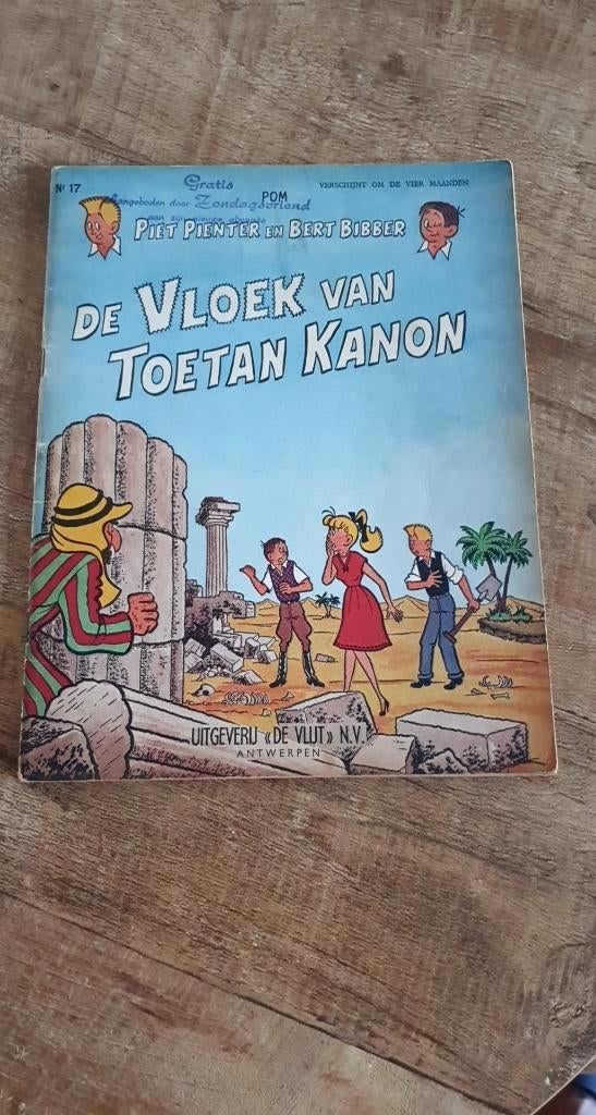 Piet Pienter en Bert Bibber De vloek van toetan kanon 1961, Boeken, Gelezen, Eén stripboek, Ophalen of Verzenden, POM